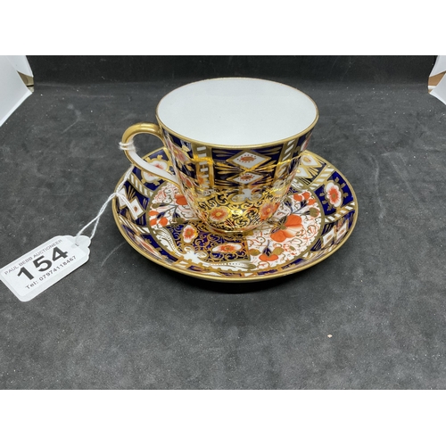 154 - 5 CABINET CUPS AND SAUCERS TO INCLUDE AN AYNSLEY EXAMPLE AND A DAVENPORT EXAMPLE