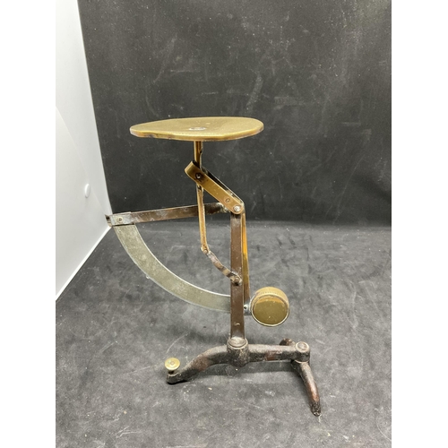 160 - VICTORIAN DESK INKWELL WITH TURNED TREEN STAND ALONG WITH A SET OF POSTAL SCALES