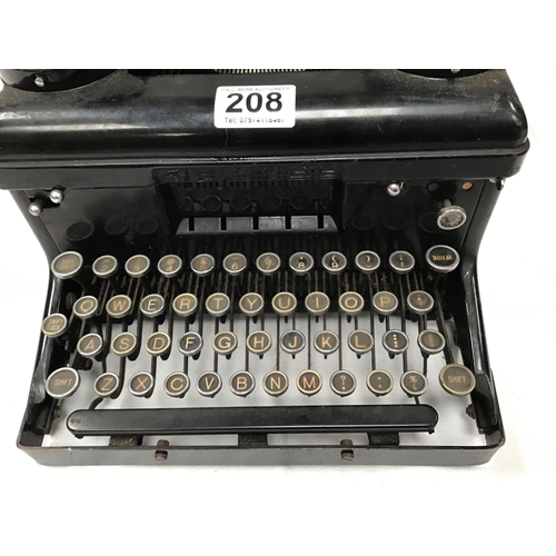 208 - VINTAGE BLACK PAINTED  TYPEWRITER - ROYAL