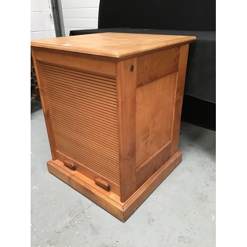 223 - OAK CANVER FRONT OFFICE CABINET WITH FITTED INTERIOR H30