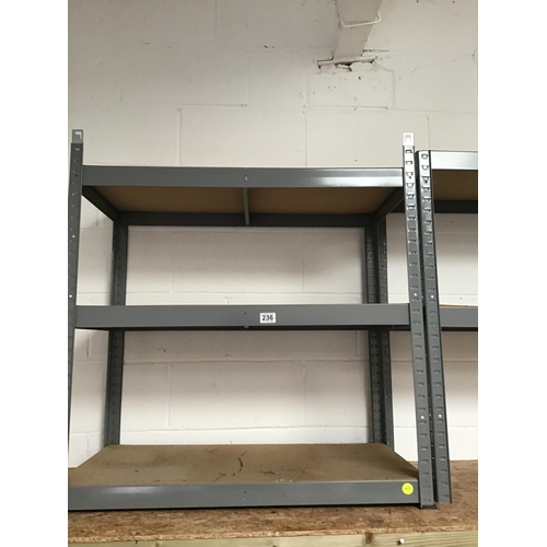 236 - 2 SETS OF GREY PAINTED RACKING SHELVES H70