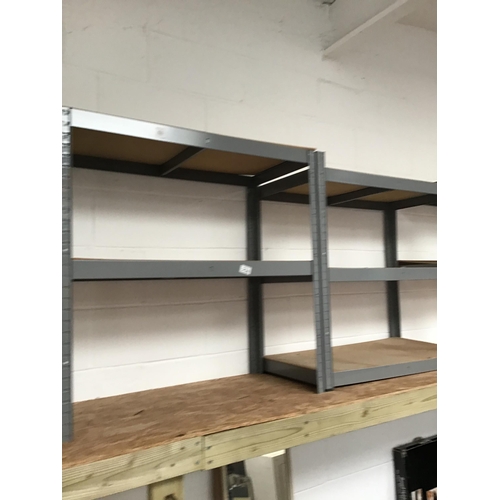 236 - 2 SETS OF GREY PAINTED RACKING SHELVES H70