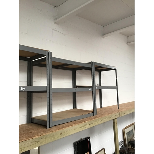 236 - 2 SETS OF GREY PAINTED RACKING SHELVES H70