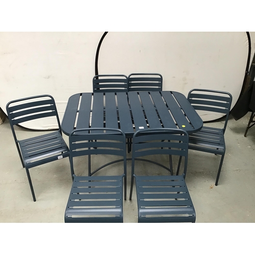 238 - NEW FOLDING METAL GARDEN TABLE WITH 6 MATCHING CHAIRS - TABLE H30