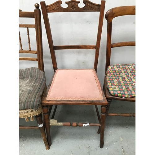 240 - 4 ODD VICTORIAN BEDROOM CHAIRS