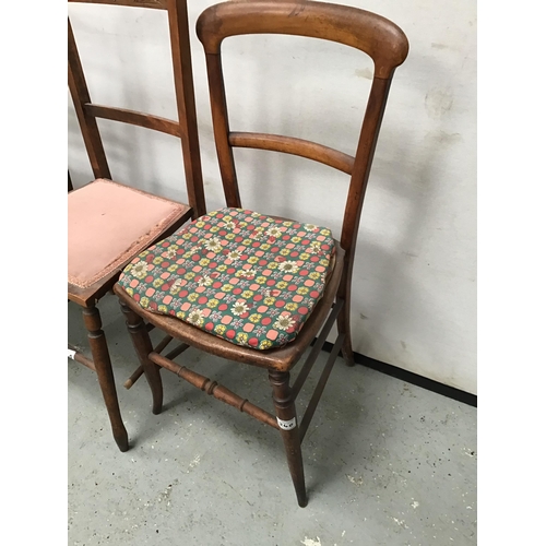 240 - 4 ODD VICTORIAN BEDROOM CHAIRS