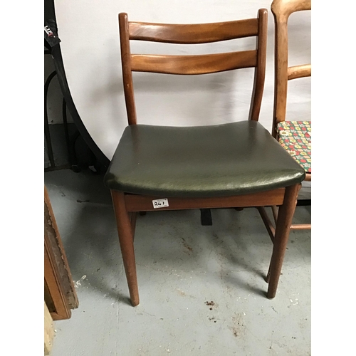 241 - OAK BARLEY TWIST DINING CHAIR AND 3 OTHER CHAIRS