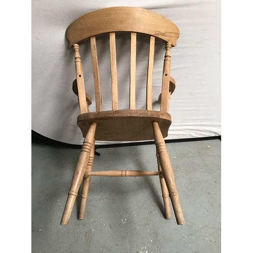 242 - SLAT BACK BEECH FARMHOUSE ARMCHAIR