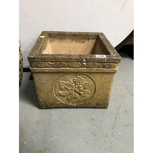 246 - 2 CONCRETE GARDEN POTS
SQUARE H11