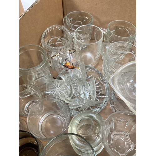 358 - 2 TRAYS OF GLASSWARE