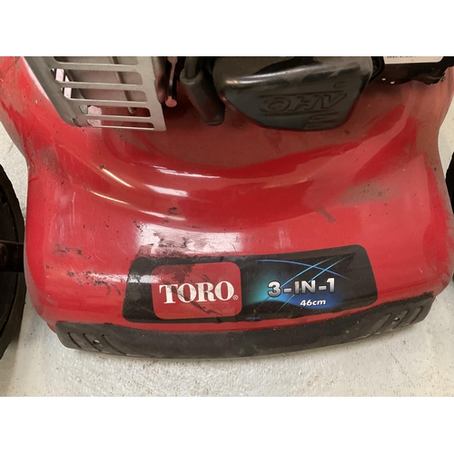 360 - NEW PETROL TORO 140 SERIES LAWN MOWER - NEEDS GRASS BOX