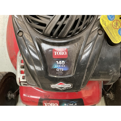 360 - NEW PETROL TORO 140 SERIES LAWN MOWER - NEEDS GRASS BOX