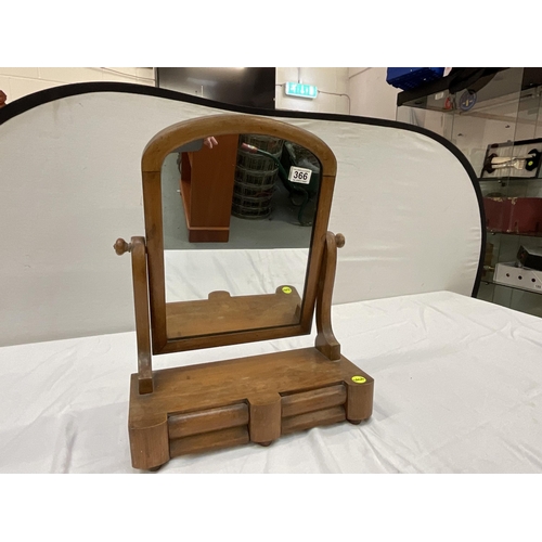 366 - VICTORIAN MAHOGANY TOILET MIRROR WITH 2 DRAWERS TO  BASE