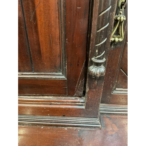 368 - EDWARDIAN MAHOGANY CLERKS DESK WITH FALL FRONT WRITING SLOPE WITH FITTED DRAWERS AND GALLERY TOP  A/... 