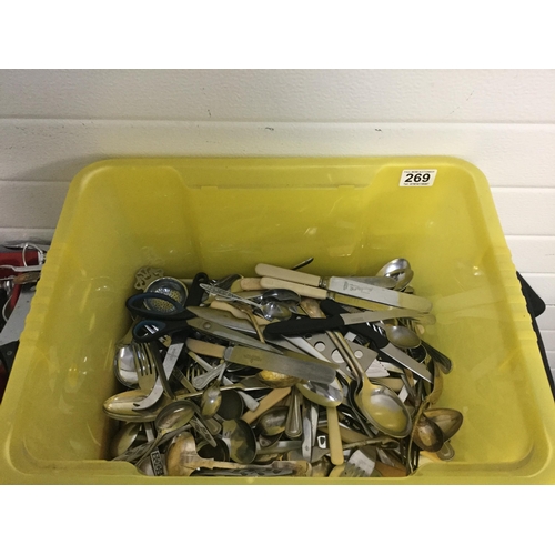 269 - BOX OF ASSORTED CUTLERY