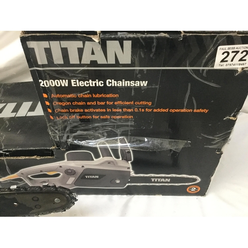 272 - BOXED TITAN 2000W ELECTRIC CHAINSAW