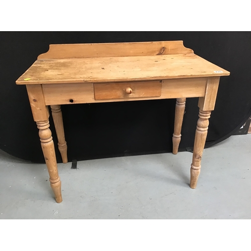 276 - VICTORIAN STRIPPED PINE WASH STAND / SIDE TABLE FITTED WITH DRAWER H32