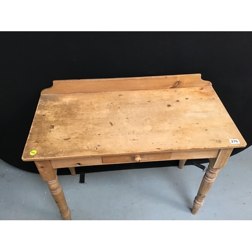 276 - VICTORIAN STRIPPED PINE WASH STAND / SIDE TABLE FITTED WITH DRAWER H32