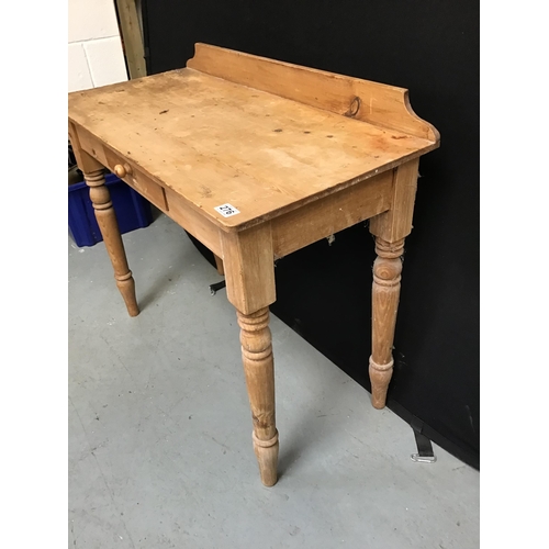 276 - VICTORIAN STRIPPED PINE WASH STAND / SIDE TABLE FITTED WITH DRAWER H32