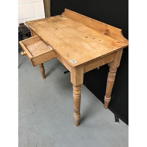 276 - VICTORIAN STRIPPED PINE WASH STAND / SIDE TABLE FITTED WITH DRAWER H32