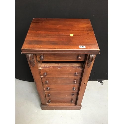 277 - VICTORIAN MAHOGANY WELLINGTON CHEST (MISSING 1 DRAWER) H41