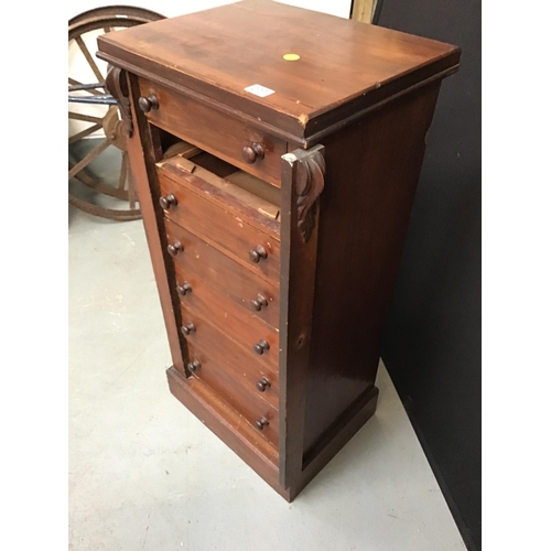 277 - VICTORIAN MAHOGANY WELLINGTON CHEST (MISSING 1 DRAWER) H41