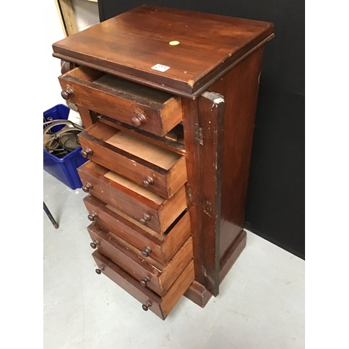 277 - VICTORIAN MAHOGANY WELLINGTON CHEST (MISSING 1 DRAWER) H41