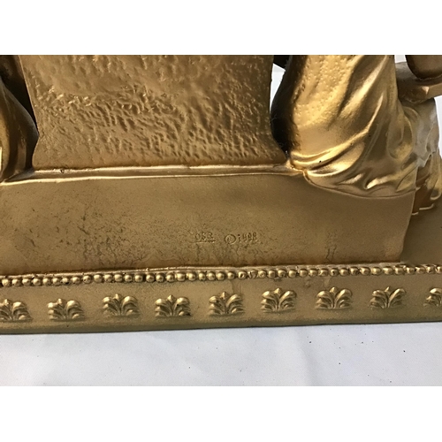 283 - REPRODUCTION  GOLD COLOURED BATTERY MANTLE CLOCK IN FRENCH STYLE H10