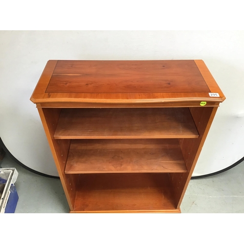 295 - REPRODUCTION YEWWOOD BOOKCASE WITH 3 SHELVES H44