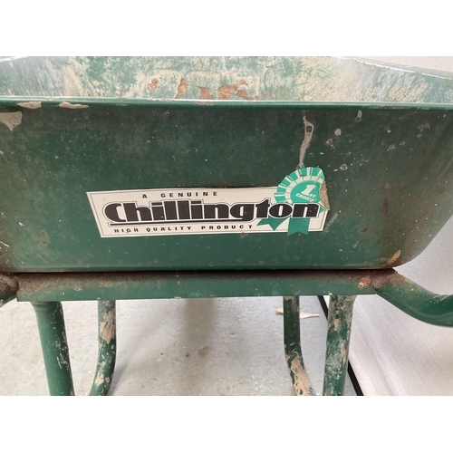 391 - GREEN PAINTED GARDEN WHEELBARROW