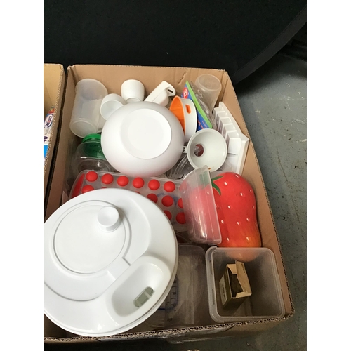 309 - 5 BOXES OF HOUSEHOLD SUNDRIES AND CERAMICS TO INCLUDE SOUP TUREEN SCALES ETC