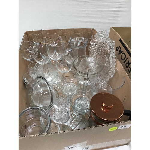 310 - 3 BOXES OF GLASSWARE TO INC A CAKE DOME