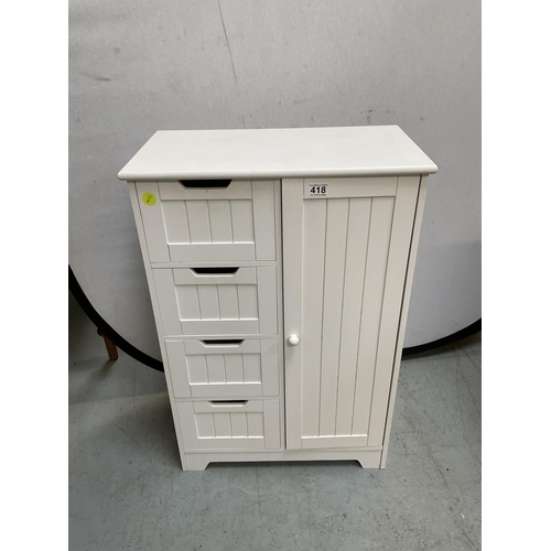 418 - 2 MODERN WHITE PAINTED KITCHEN SIDE CABINETS H 32