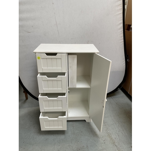 418 - 2 MODERN WHITE PAINTED KITCHEN SIDE CABINETS H 32