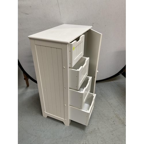 418 - 2 MODERN WHITE PAINTED KITCHEN SIDE CABINETS H 32