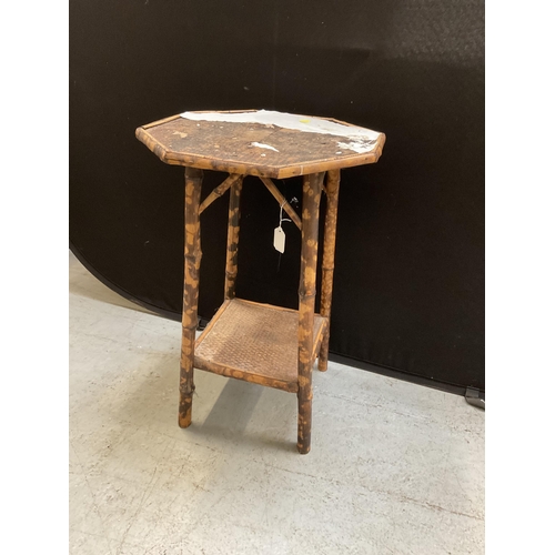 424 - VICTORIAN OCCASIONAL BAMBOO WINDOW TABLE A/F H 27