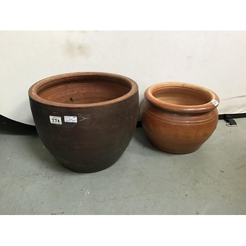 331 - 2 CERAMIC GARDEN POTS