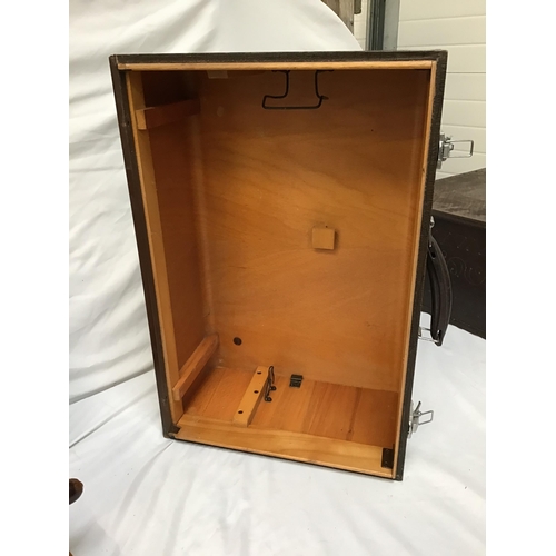 335 - TABLE TOP SINGER SEWING MACHINE CASED AND A BOX FILE