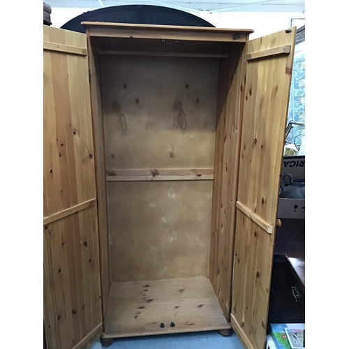 345 - MODERN 2 DOOR PINE WARDROBE H70