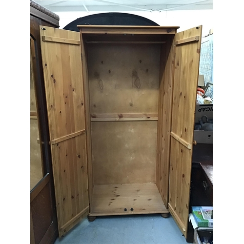 345 - MODERN 2 DOOR PINE WARDROBE H70