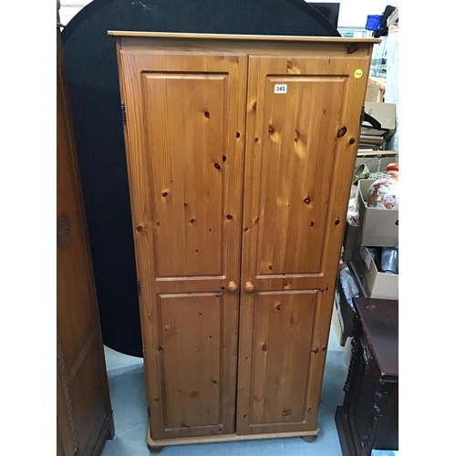 345 - MODERN 2 DOOR PINE WARDROBE H70