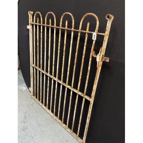 428 - ANTIQUE METAL GARDEN GATE WITH HOOP TOPS H46