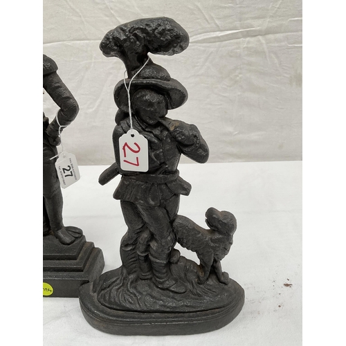 27 - 2 X CAST IRON DOOR STOPS H15