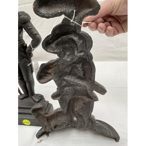 27 - 2 X CAST IRON DOOR STOPS H15