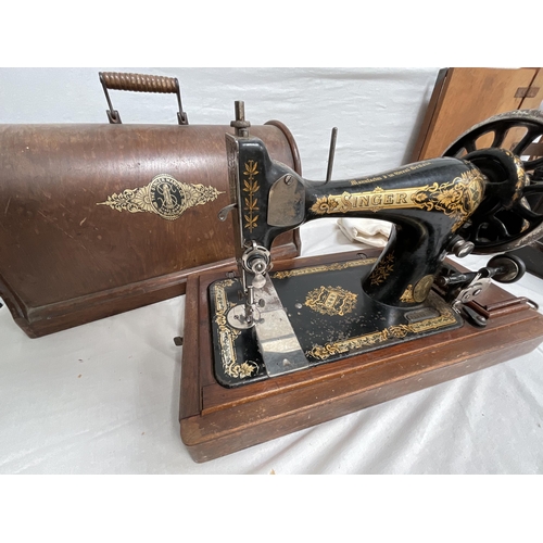 61 - CASED SINGER SEWING MACHINE