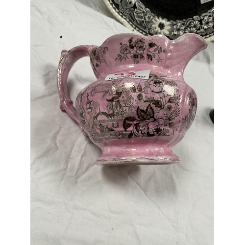 93 - CHARGER, TOBY JUG, PINK CERAMIC JUG A/F ETC