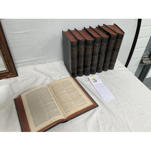 135 - SET OF 8 WELSH ENCYCLOPEDIAS LEATHER BOUND