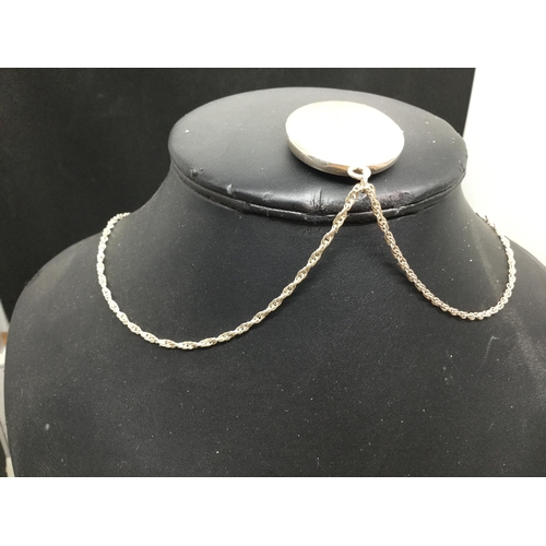 139 - 2 VINTAGE SILVER HARD STONE SET NECKLACES