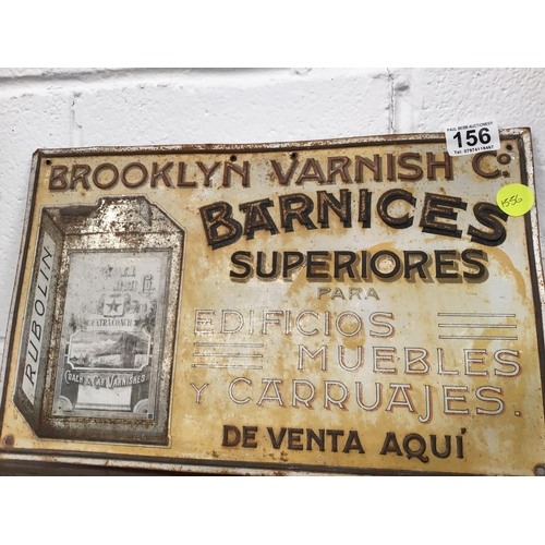 156 - VINTAGE METAL BROOKLYN POLISH ADVERTISING SIGN 16