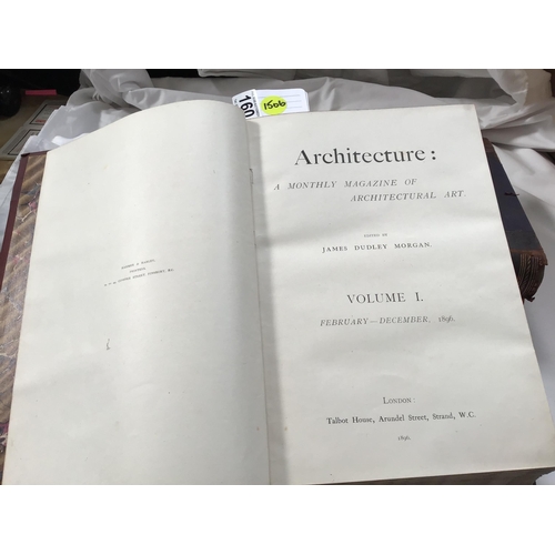 160 - 3 LEATHER BOUND ARCHITECTURAL REVIEW BOOKS 1901,1902 AND 1896